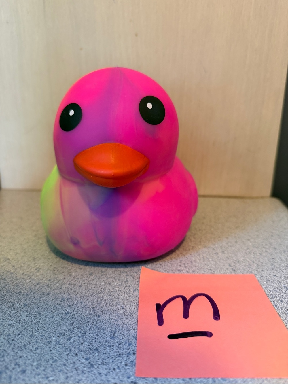 New Jumbo 5" XL Squishy Duck Rainbow Tie Dye Toy Toymendous 3+ Pink Squeeezy M